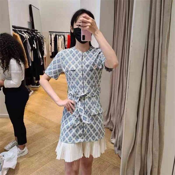 

casual dresses french single s spring and summer denim stitching hundred letters embroidered lace up aging pleated skirt dress women, Black;gray