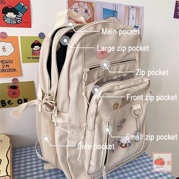 

backpack japanese high school girls bags for teenage multi pockets kawaii women cute mochila 220827