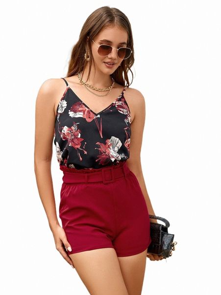 

women's shorts paper bag waist shorts 2022 new h75f#, White;black
