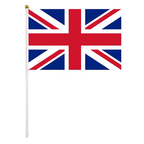 

uk handheld flag 14x21 cm polyester mini hand waving flags with plastic flagpoles for festival events celebration