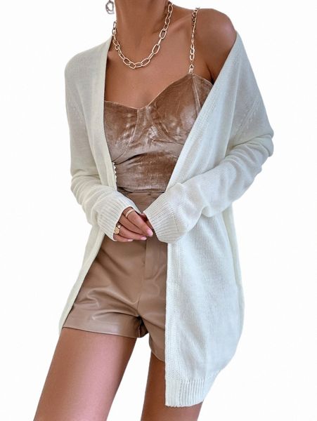 

women's sweaters solid ribbed knit duster cardigan 11cx#, White;black