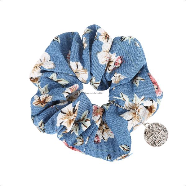 

headbands small fresh floral large intestine circle seamless stretch fabric hair ring rope female jewelry drop delivery 2021 ffshop200 dhkqj, Silver