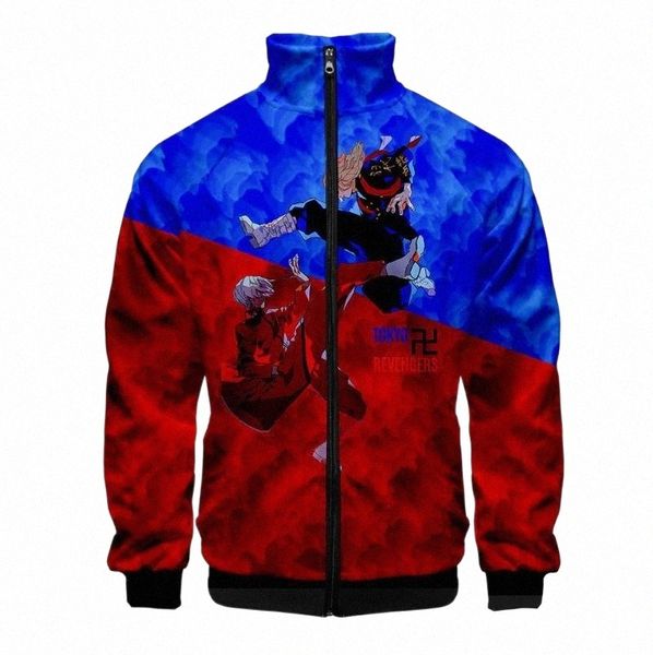 

men's hoodies & sweatshirts japan anime tokyo revengers men jacket autumn stand collar zipper sportswear hip hop jackets for women cosp, Black