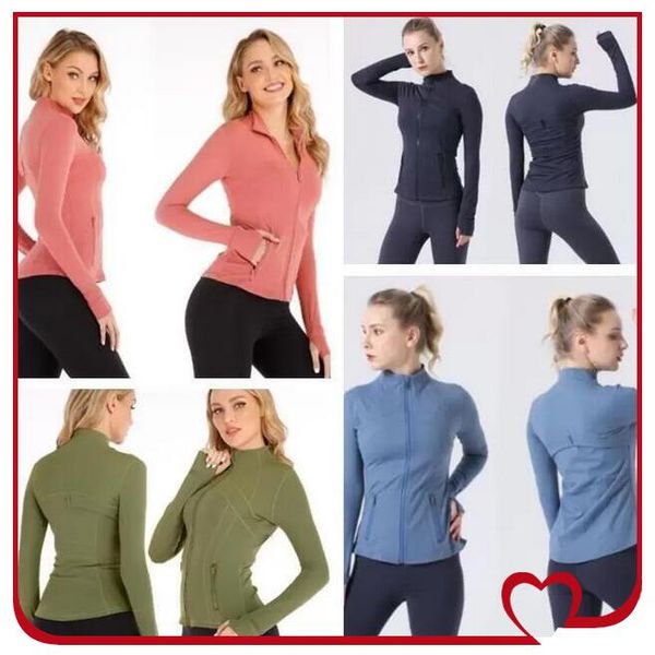 

lu - yogas jacket women yoga outfits define workout sport coat fitness jackets sport quick dry activewear solid zip up, White;red
