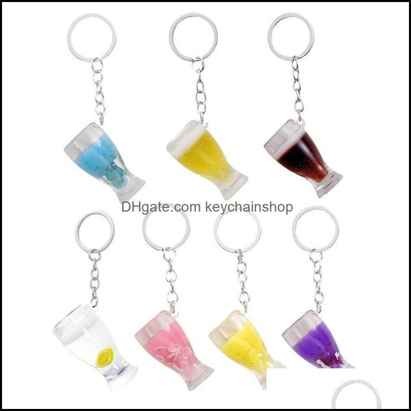 

key rings fashion acrylic resin cute keychain drink bottle keyring bag pendant couples women men girl gift trinket birthday present d dhq6v, Slivery;golden