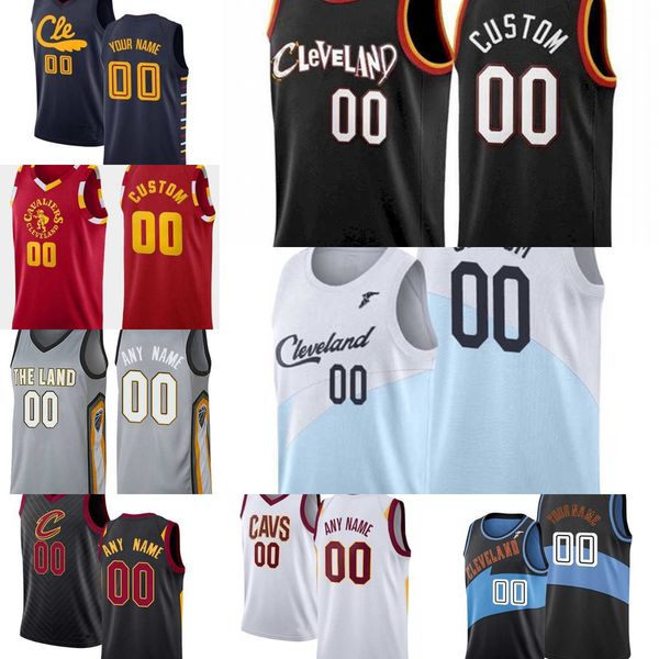

basketball jerseys 75th custom men women youth cleveland''cavaliers''kevin 0 love collin 2 sexton darius 10 garland jarr, Black;red