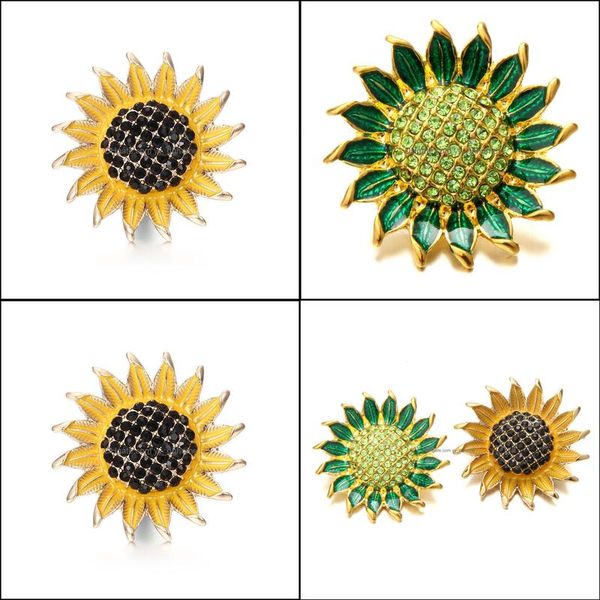 

components snap button jewelry diy crystal rhinestone sunflower 18mm 20mm metal snaps buttons fit bracelet bangle noosa dhmcb, Blue;slivery