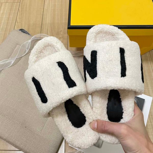 

sandals slipper shoes slippers sandals fashion women wool selling woman autumn winter slides sandal size eu35-42, Black