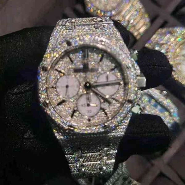 

other watches 2023 mosang stone diamond watch customization can pass the tt of mens automatic mechanical movement waterproof watch4u55, Silver