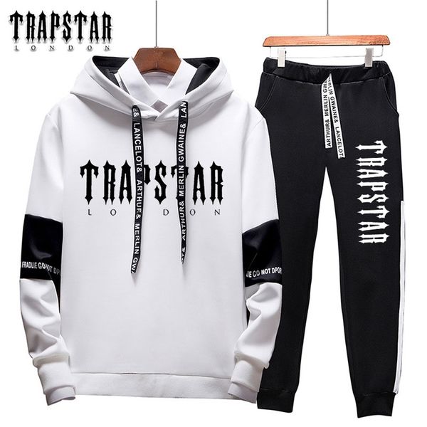 

mens tracksuits 2023 trapstar autumn winter men print tracksuit jogging hoodiessweatpants two pieces set streetwear 220826, Gray