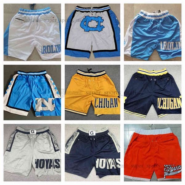

college basketball shorts movie just men don zipper pockets all team retro sweatpants hip pop fashion pant stitched short yellow, White;black