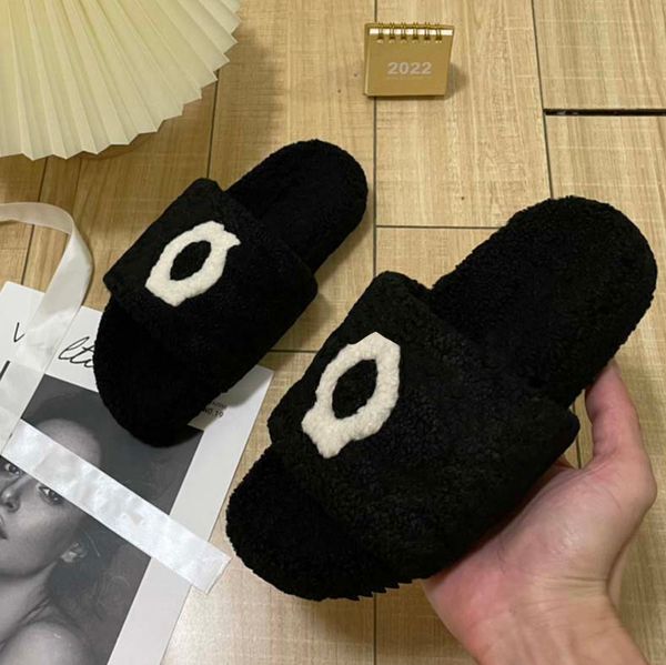 

sandals woman slipper wool slippers fashion women sandals selling shoes autumn winter slides sandal size eu35-42 02, Black