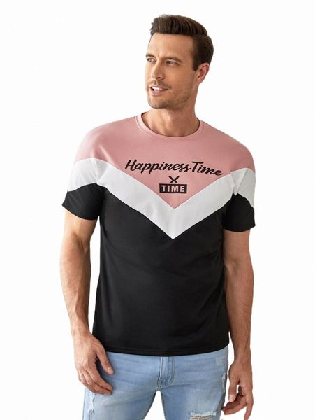 

men's t-shirts men color block letter graphic tee j9o0#, White;black