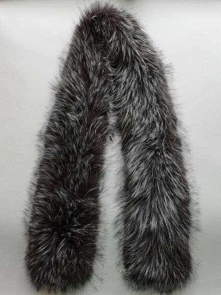 

fox fur women's winter collar long scarf shawl wrap party travel, Blue;gray