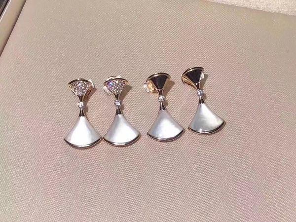 

jewelry new fashion earrings charm womens diameter skirt fan simple earring diamond for girl women drop earring wedding party gift with logo, Golden