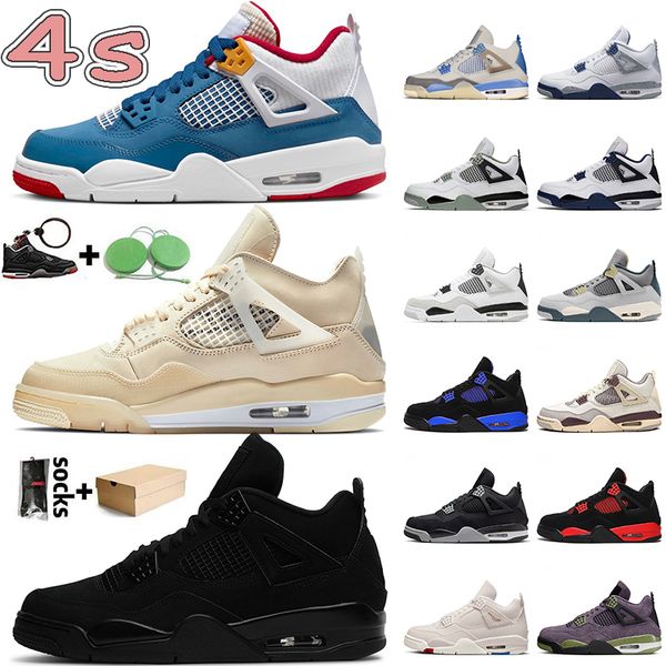 

messy room 4s jumpman 4 basketball shoes for women mens sail white oreo military black cat midnight navy 2022 fire red thunder seafoam bred