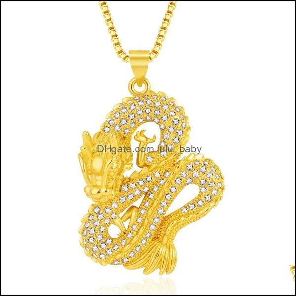 

pendant necklaces dragon necklace mascot jewelry lucky symbol gift auspicious drop delivery 2021 pendants lulubaby dhduc, Silver