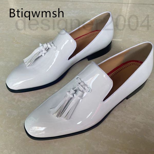 

dress shoes designer white handmade wedding shoes man pointed toe tassel rivet apartments moccasins for men slip on dress utpa, Black