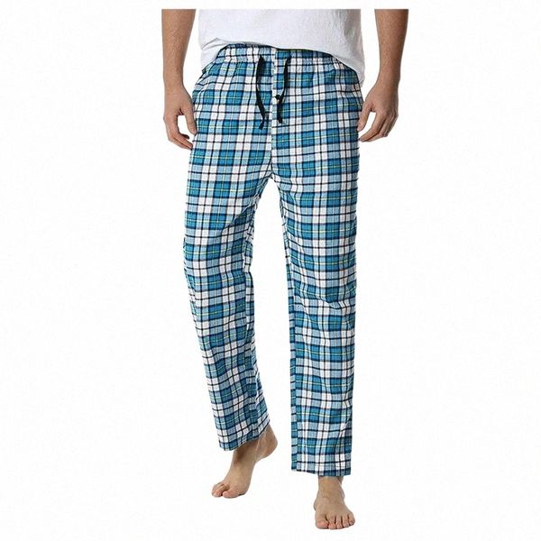 

men's pants cotton trousers plaid knitted sleep mens pajamas bottoms comfortable sleepwear pajama short for men pijama b4cv#, Black