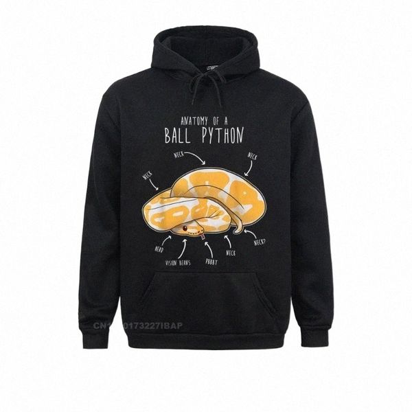 

men's hoodies & sweatshirts anatomy of an albino ball python funny reptile snake hoodie ostern day prevailing customized clothes male z, Black
