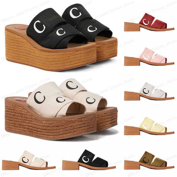 

canvas sandals low mid high flat mule slippers slides designer woody wedges platform sandla beige black white summer office