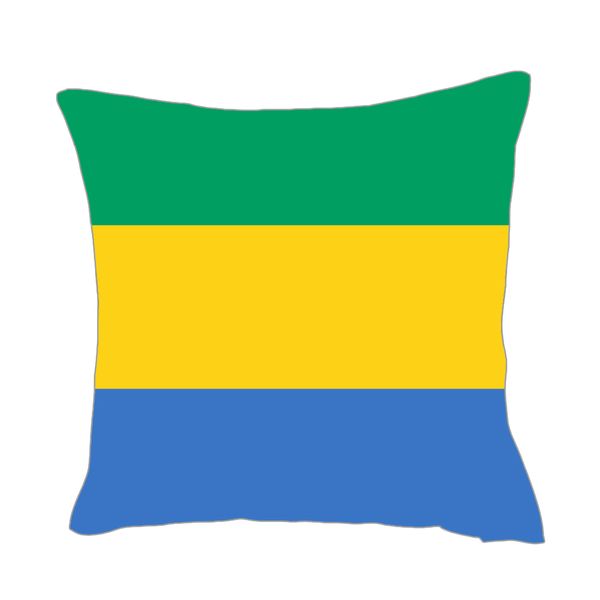 

gabon flag throwpillow cover factory supply good price polyester satin pillow cover