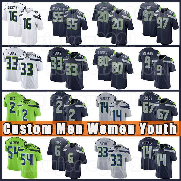 

14 dk metcalf 2 drew lock football jerseys jamal adams geno smith tyler lockett fan kenneth walker iii seattle will dissly josh jones seahaw, Black;red