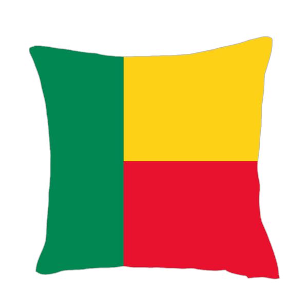 

benin flag throwpillow cover factory supply good price polyester satin pillow cover