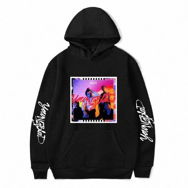 

men's hoodies & sweatshirts be well received fashion youngblood hoodie casual pullover streetwear hip hop sudadera hombre female 5sos v, Black