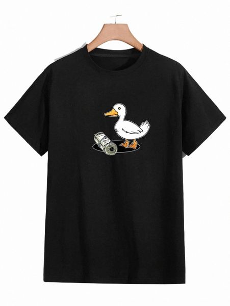 

men's t-shirts romwe guys cartoon duck graphic tee l2yq#, White;black