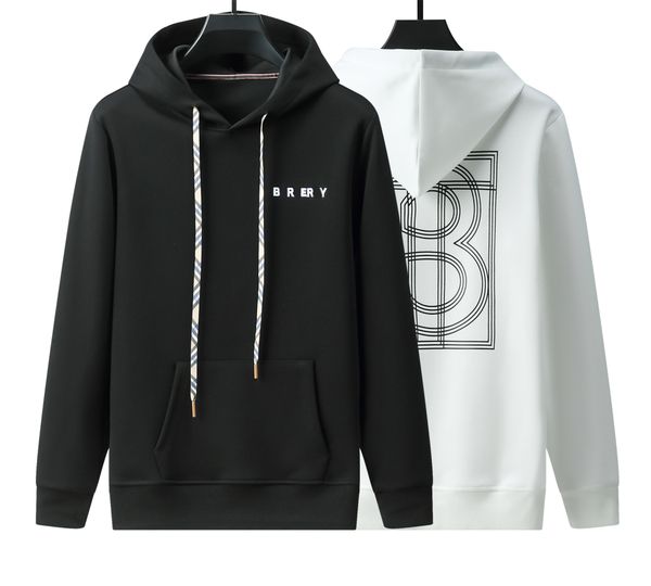 

men's hoodie black and white multiple styles luxury classic plaid brand alphabet print fashion casual high-grade 100% cotton long sleev
