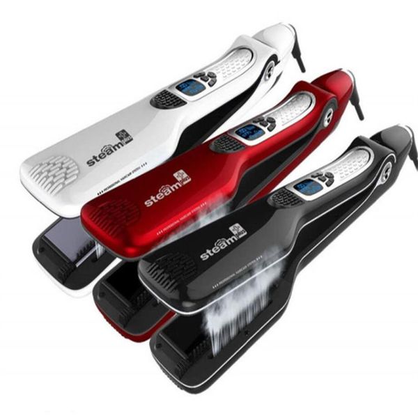 

selling hair straightener iron hair flat iron professional steampod straightener electric steam no hurting hair straighteners tool284g, Black
