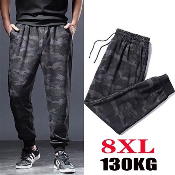 

men's pants 8xl oversize casual breathable sweatpants men clothing streetwear summer joggers camouflage quick dry loose trousers 220827, Black