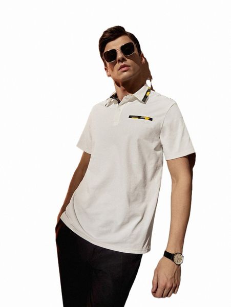 

men's polos men contrast trim polo shirt 2022 new v55o#, White;black