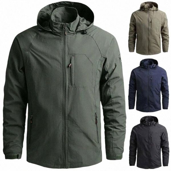 

men's hoodies & sweatshirts men solid windproof soft shell jacket windbreaker hoodie winter military coat g9mc#, Black
