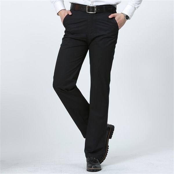 

men's pants mrmt brand mens trousers 100 cotton high waist straight men slacks loose for male casual trouser man pant 220827, Black