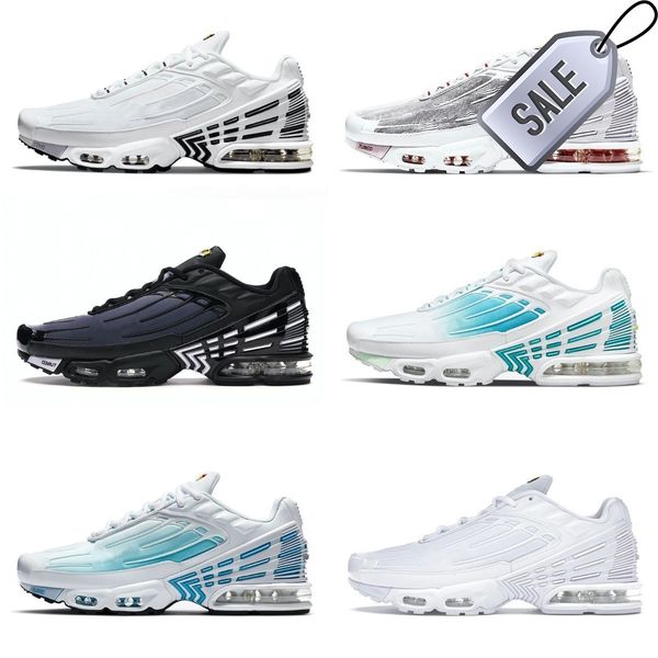 

brand brand sandals tn plus 3 tuned men sports shoes laser blue white aquamarine tns requin obsidian hyper violet deep parachute ghost green, Black