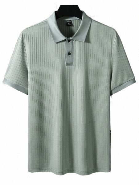 

men's polos men ribbed knit polo shirt 2022 new w6se#, White;black