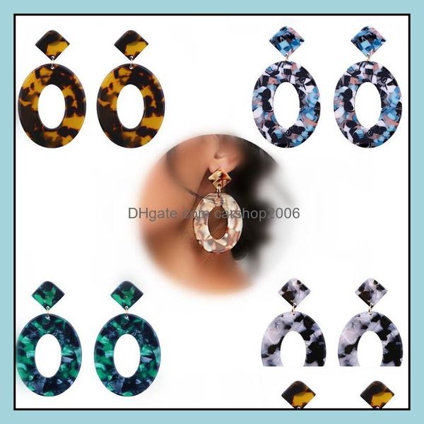 

hoop hie women resin drop earrings acrylic oval dangle ear rings for geometry big circle brown excellent quality delivery 2021 jewelry dhbyc, Golden;silver