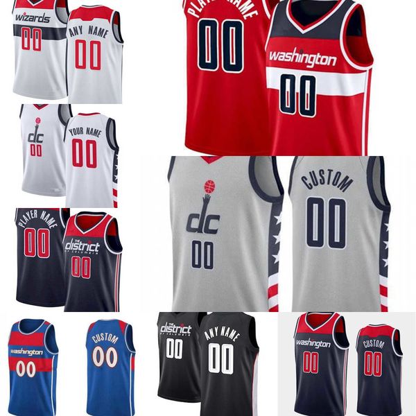 

basketball jerseys 75th custom men women youth washington''wizards''9 deni avdija 6 kristaps porzingis 22 vernon carey j, Black;red