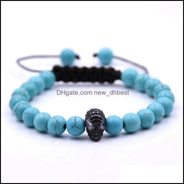 

beaded strands adjustable bracelet lava stone essential oil diffuser braided rope yoga mens and womens drop delivery 2021 jewelry bra dhvhn, Black