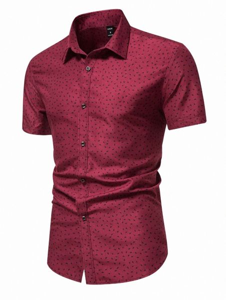 

men's casual shirts men allover leaf print shirt y42c#, White;black