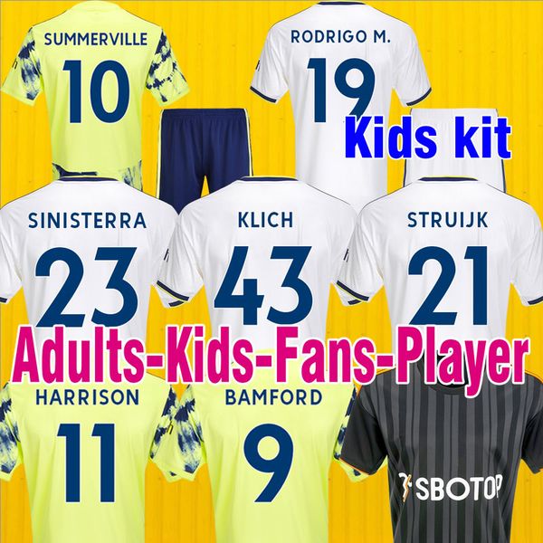 

22 23 james soccer jersey 2022 2023 leeds home football shirt phillips bamford raphinha llorente r rodrigo men kids kits unitedes tee shirt, Black;yellow