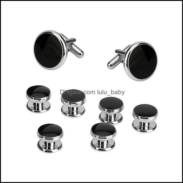 

cuff links cufflinks and rivets set for tuxedo shirts business wedding 2 6 drop delivery 2021 jewelry tie clasps lulubaby dh5xp, Silver