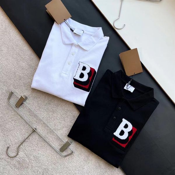 

men's polos shirts plus size short sleeve pure cotton round neck t-shirt embroidery letter designer brand high street loose oversi296o, White;black