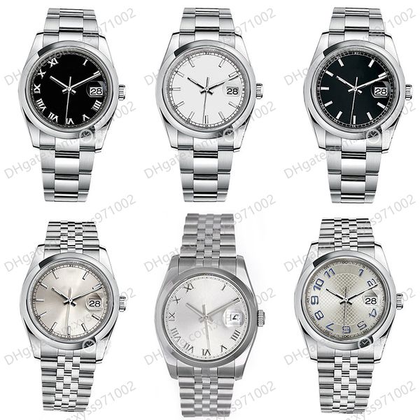 

asian factory watch 2813 automatic mechanical men's watchs 116200 36mm white dial 116200- silver women's watch stainless steel wat, Slivery;brown