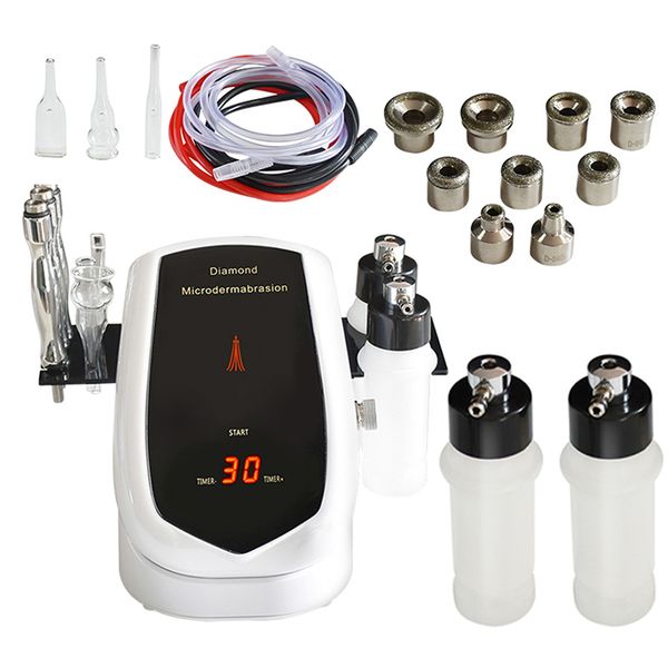 

portable 3 in 1 vacuum diamond tip microdermabrasion acne blackhead removal skin rejuvenation water spray exfoliation facial peeling dermabr