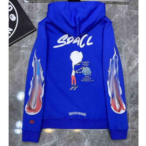 

luxury fashion sweatshirts classic ch brand hoodie hooded designer horseshoe sanskrit loose zipper jacket pullover coat e104, Black