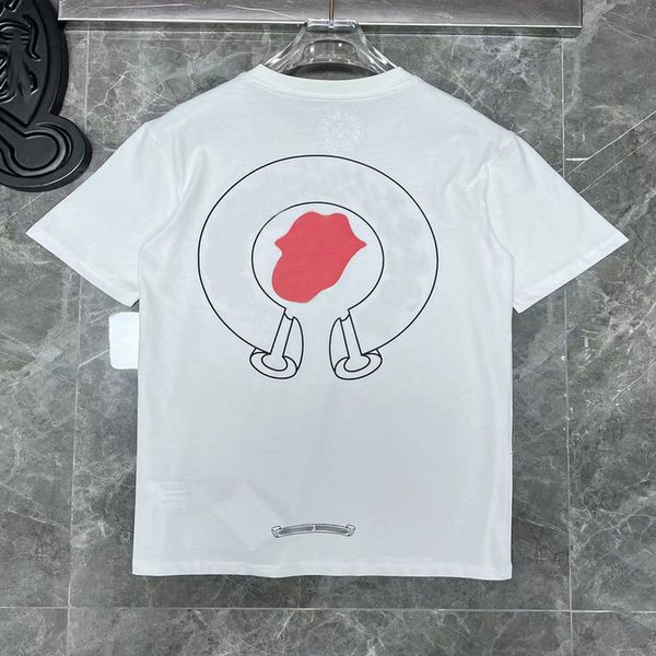 

classic mens luxury t shirts brand ch man tees sanskrit letter t-shirt summer horseshoe flower cross short sleeve designer tshirts hip hop s, White;black