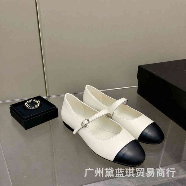 

xiangjia dress shoes spring and summer sheepskin instep buckle belt round head flat bottom low shallow mouth mary jane single shoes women&#0, Black